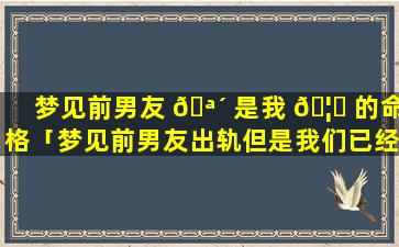 梦见前男友 🪴 是我 🦆 的命格「梦见前男友出轨但是我们已经分手了」